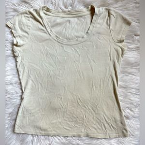 Basic beige scoop neck tee